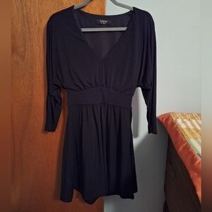 Guess Elegant Black Long Sleeve Dress Size Zipper Knee Length Size M